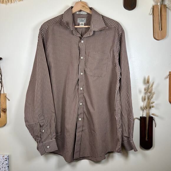 L.L. Bean Men's Large Long Sleeve Wrinkle Resistant Dress Shirt - Picture 1 of 5